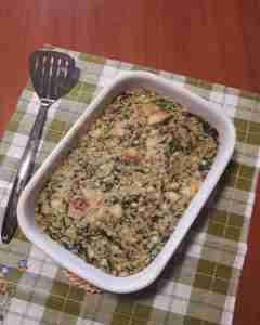 Risotto al forno con gli spinaci